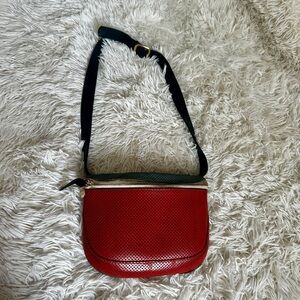 Clare V Perforated Orange Blue & Black Belt Bag Fanny Pack